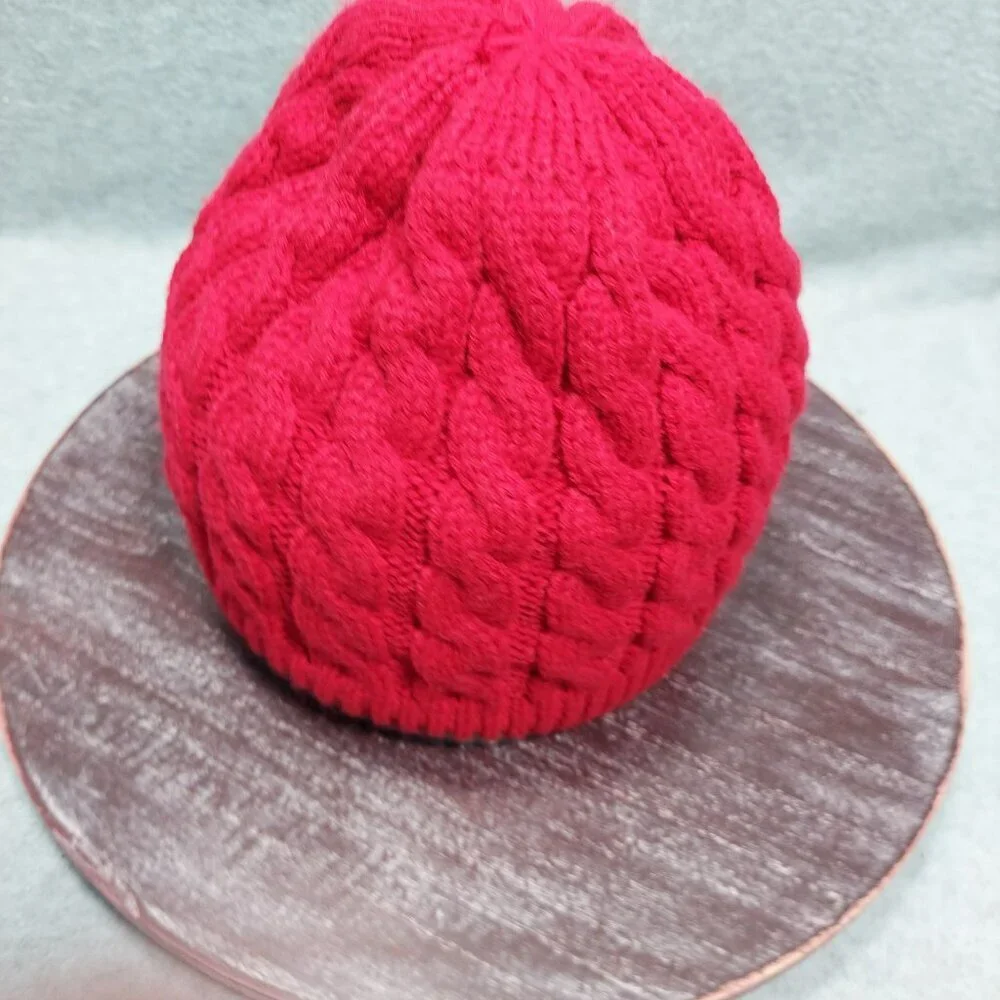 Red‎ Cable Knit Beanie Hat By Richardson